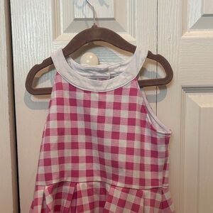 Janie and Jack Pink and White Gingham Dress